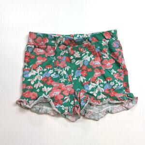 Joules Shorts Girls Sz 7-8y Green Floral Ruffle British